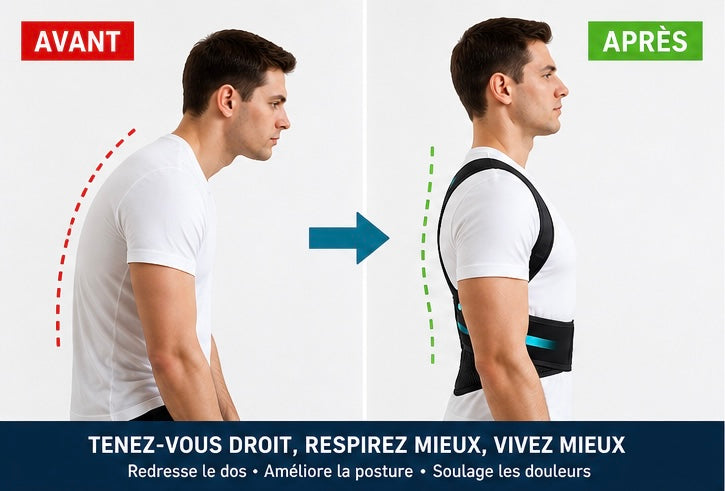 Correcteur de Posture Dorsale 2-en-1 – Soutien Lombaire & Redressement du Dos