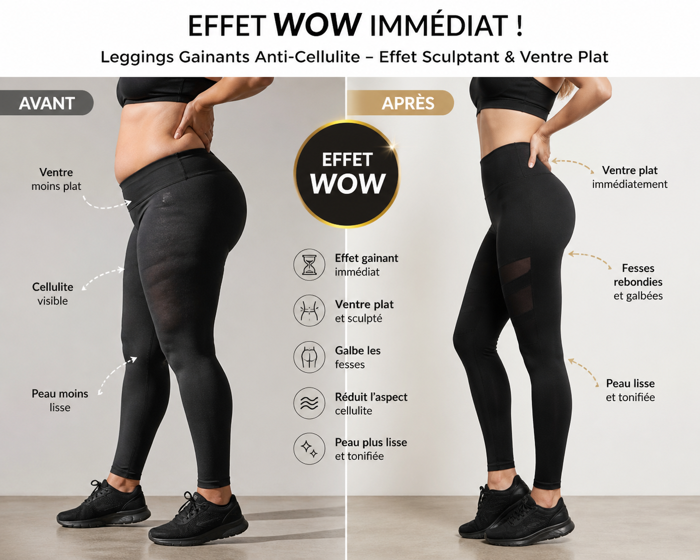 Leggings Gainants Anti-Cellulite – Effet Sculptant & Ventre Plat